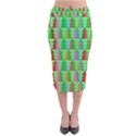 Trees Pattern Retro Pink Red Yellow Holidays Advent Christmas Velvet Midi Pencil Skirt View1