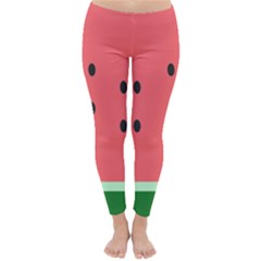 Watermelon Melon Fruit Healthy Food Meal Breakfast Lunch Juice Lemonade Summer Classic Winter Leggings by Maspions