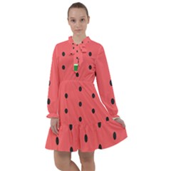 Watermelon Melon Fruit Healthy Food Meal Breakfast Lunch Juice Lemonade Summer All Frills Chiffon Dress by Maspions