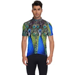 Peacock Bird Feathers Pheasant Nature Animal Texture Pattern Men s Short Sleeve Cycling Jersey by Bedest