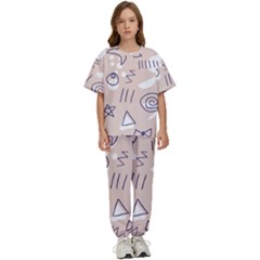 Abstract Leaf Nature Natural Beautiful Summer Pattern Kids  T-shirt And Pants Sports Set by Bedest