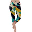 Geometric Pattern Retro Colorful Abstract Lightweight Velour Capri Yoga Leggings View1