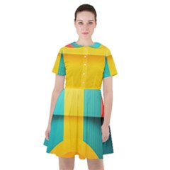 Colorful Rainbow Pattern Digital Art Abstract Minimalist Minimalism Sailor Dress by Bedest