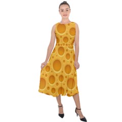 Cheese Texture Food Textures Midi Tie-back Chiffon Dress by nateshop