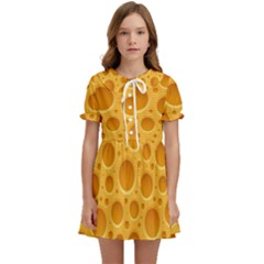 Cheese Texture Food Textures Kids  Sweet Collar Dress by nateshop