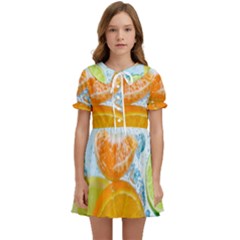 Fruits, Fruit, Lemon, Lime, Mandarin, Water, Orange Kids  Sweet Collar Dress by nateshop