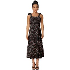 Fusionvibrance Abstract Design Tie-strap Tiered Midi Chiffon Dress by dflcprintsclothing