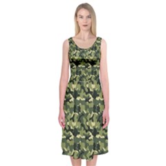 Camouflage Pattern Midi Sleeveless Dress by goljakoff