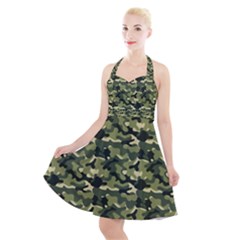 Camouflage Pattern Halter Party Swing Dress  by goljakoff