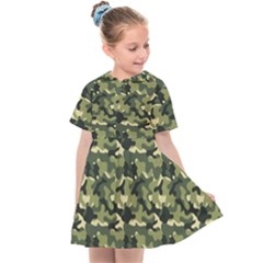 Camouflage Pattern Kids  Sailor Dress by goljakoff