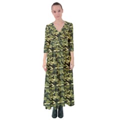 Camouflage Pattern Button Up Maxi Dress by goljakoff