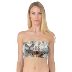 Vintage Floral Elegance Bandeau Top by LyssasMindArt