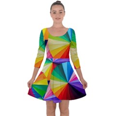 Bring Colors To Your Day Quarter Sleeve Skater Dress by elizah032470