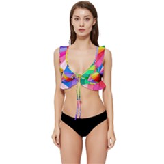 Bring Colors To Your Day Low Cut Ruffle Edge Bikini Top by elizah032470