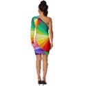 bring colors to your day Long Sleeve One Shoulder Mini Dress View4