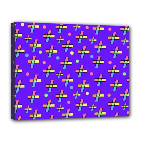 Abstract Background Cross Hashtag Canvas 14  X 11  (stretched) by Maspions