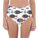 Fish Abstract Colorful Reversible High-Waist Bikini Bottoms View1