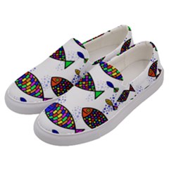 Fish Abstract Colorful Men s Canvas Slip Ons by Maspions