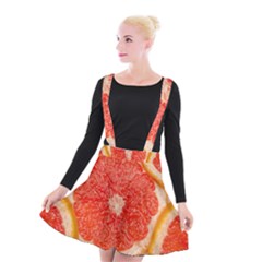 Grapefruit-fruit-background-food Suspender Skater Skirt by Maspions