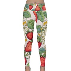 Strawberry-fruits Lightweight Velour Classic Yoga Leggings by Maspions