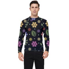 Embroidery Seamless Pattern With Flowers Men s Long Sleeve Rash Guard by Apen