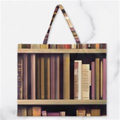 Books Bookshelves Office Fantasy Background Artwork Book Cover Apothecary Book Nook Literature Libra Zipper Large Tote Bag by Posterlux