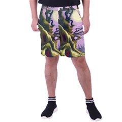 Outdoors Night Full Moon Setting Scene Woods Light Moonlight Nature Wilderness Landscape Men s Pocket Shorts by Posterlux