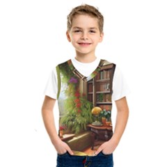 Room Interior Library Books Bookshelves Reading Literature Study Fiction Old Manor Book Nook Reading Kids  Basketball Tank Top by Posterlux