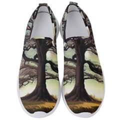 Nature Outdoors Cellphone Wallpaper Background Artistic Artwork Starlight Book Cover Wilderness Land Men s Slip On Sneakers by Posterlux