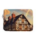 Village House Cottage Medieval Timber Tudor Split timber Frame Architecture Town Twilight Chimney 13  Vertical Laptop Sleeve Case With Pocket View1