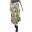 Watercolor Leaves Branch Nature Plant Growing Still Life Botanical Study Velour Split Maxi Skirt View1