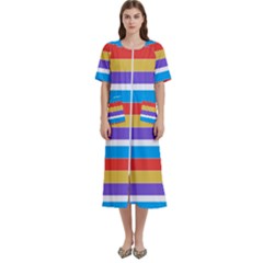 Stripes Pattern Design Lines Women s Cotton Short Sleeve Nightgown by Maspions