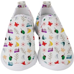 Snails Butterflies Pattern Seamless Kids  Slip On Sneakers by Maspions