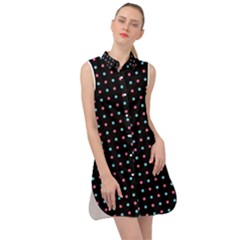 Pattern Dots Dot Seamless Sleeveless Shirt Dress by Maspions