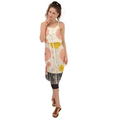 Space Flowers Universe Galaxy Waist Tie Cover Up Chiffon Dress