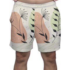 Flora Floral Flower Nature Plant Doodle Men s Shorts by Maspions