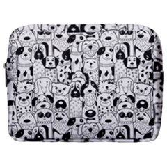 Seamless Pattern With Black White Doodle Dogs Make Up Pouch (large) by Grandong