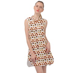 Geometric Tribal Pattern Design Sleeveless Shirt Dress by Maspions