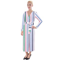 Stripes Pattern Abstract Retro Vintage Velvet Maxi Wrap Dress by Maspions