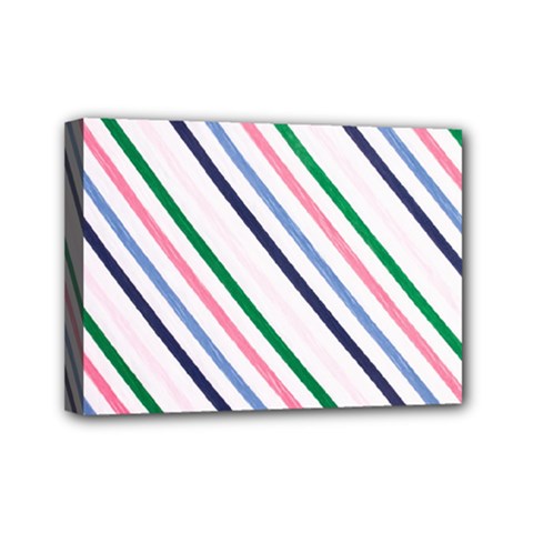 Retro Vintage Stripe Pattern Abstract Mini Canvas 7  X 5  (stretched) by Maspions