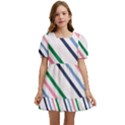 Retro Vintage Stripe Pattern Abstract Kids  Short Sleeve Dolly Dress View1