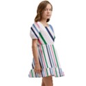 Retro Vintage Stripe Pattern Abstract Kids  Short Sleeve Dolly Dress View3