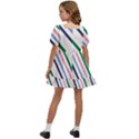 Retro Vintage Stripe Pattern Abstract Kids  Short Sleeve Dolly Dress View4