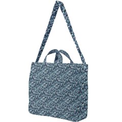 Blue Paisley Square Shoulder Tote Bag by DinkovaArt