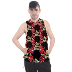 Floral Geometry Men s Sleeveless Hoodie by Sparkle