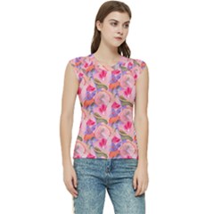 Pink Glowing Flowers Women s Raglan Cap Sleeve T-shirt by Sparkle