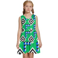 Beauitiful Geometry Kids  Sleeveless Tiered Mini Dress by Sparkle