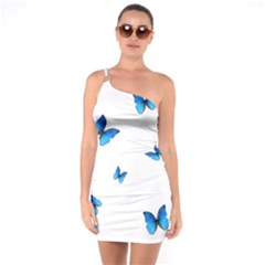 Butterfly-blue-phengaris One Shoulder Ring Trim Bodycon Dress by saad11