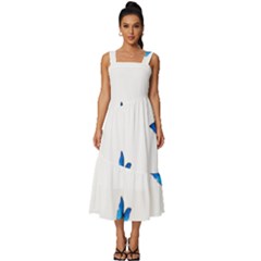 Butterfly-blue-phengaris Square Neckline Tiered Midi Dress by saad11