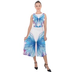 Butterfly-drawing-art-fairytale  Midi Tie-back Chiffon Dress by saad11